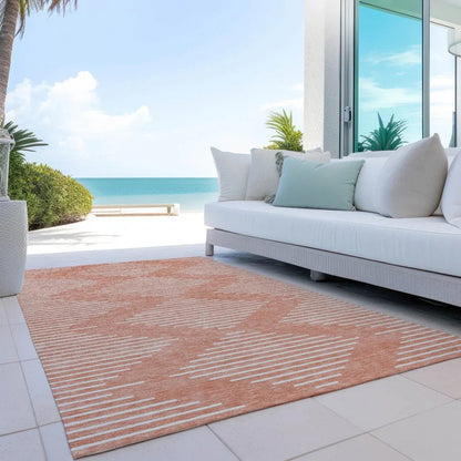Velina Salmon Washable Indoor-Outdoor Rug-Outdoor Rugs-LOOMLAN Rugs-LOOMLAN