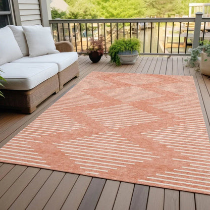 Velina Salmon Washable Indoor-Outdoor Rug-Outdoor Rugs-LOOMLAN Rugs-LOOMLAN