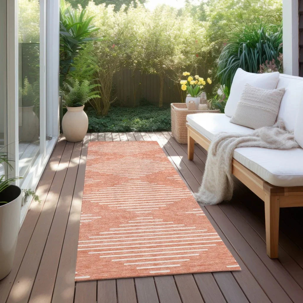 Velina Salmon Washable Indoor-Outdoor Rug-Outdoor Rugs-LOOMLAN Rugs-LOOMLAN