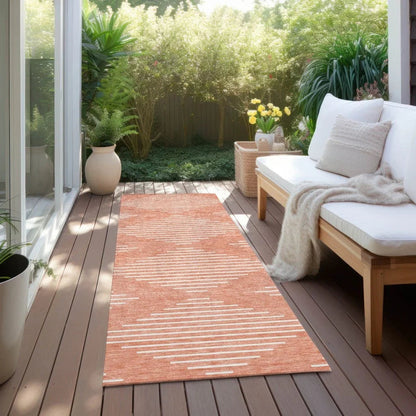 Velina Salmon Washable Indoor-Outdoor Rug-Outdoor Rugs-LOOMLAN Rugs-LOOMLAN