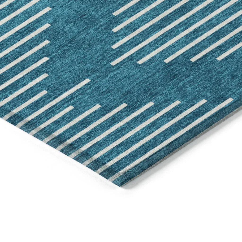 Velina Teal Washable Indoor-Outdoor Rug-Outdoor Rugs-LOOMLAN Rugs-LOOMLAN
