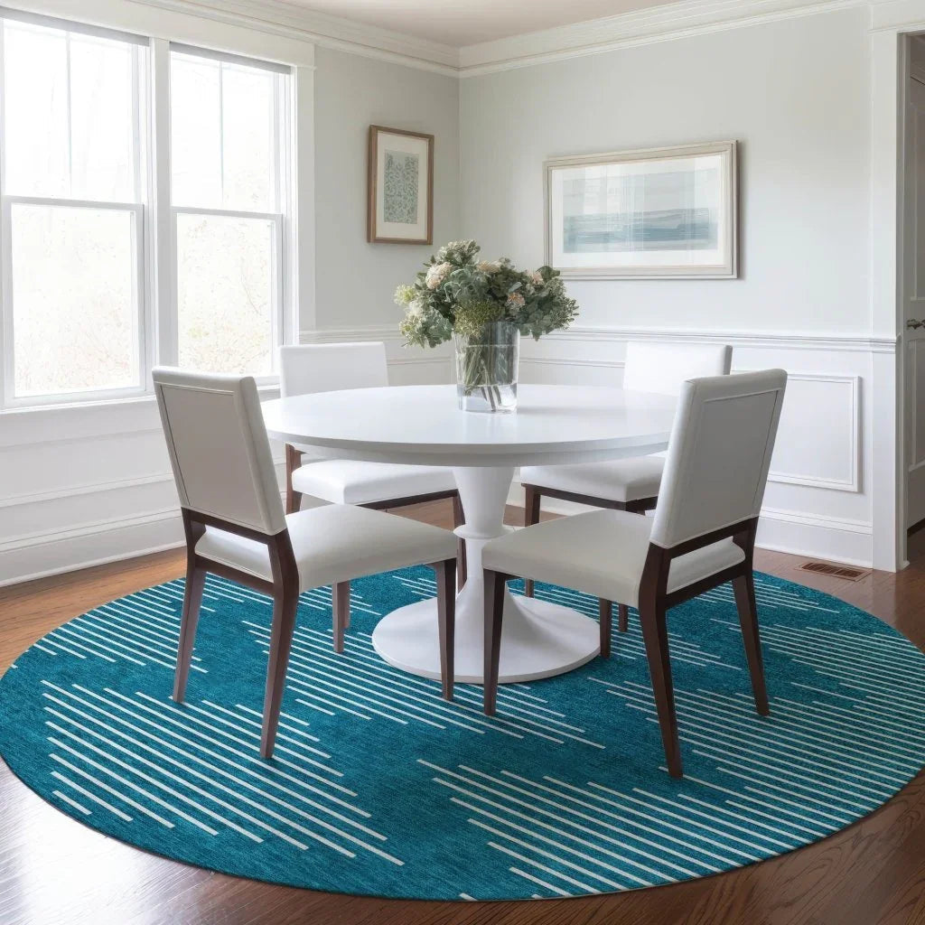 Velina Teal Washable Indoor-Outdoor Rug-Outdoor Rugs-LOOMLAN Rugs-LOOMLAN