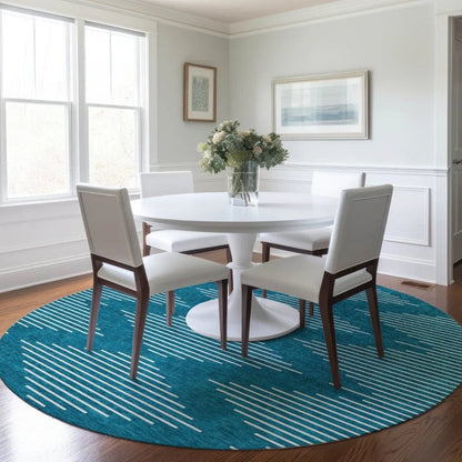 Velina Teal Washable Indoor-Outdoor Rug-Outdoor Rugs-LOOMLAN Rugs-LOOMLAN