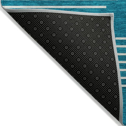 Velina Teal Washable Indoor-Outdoor Rug-Outdoor Rugs-LOOMLAN Rugs-LOOMLAN