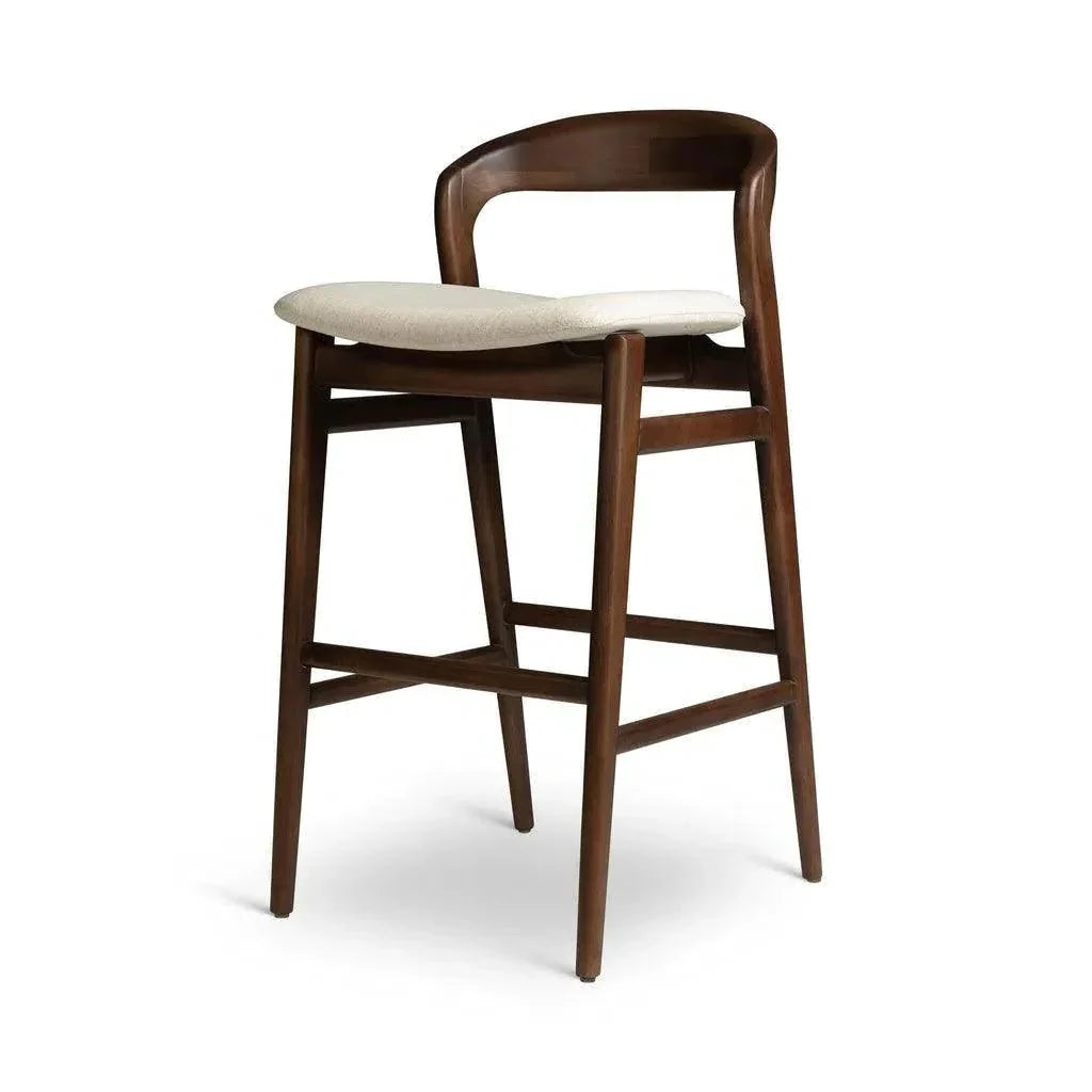 Velma Boucle Wooden Counter Stool - LOOMLAN - Urbia - Counter Stools