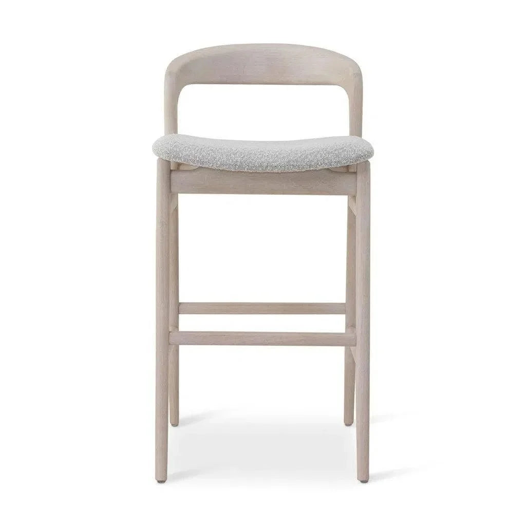Velma Boucle Wooden Counter Stool - LOOMLAN - Urbia - Counter Stools
