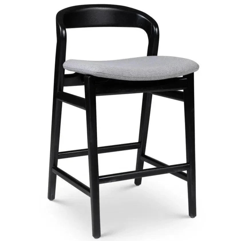 Velma Boucle Wooden Counter Stool - LOOMLAN - Urbia - Counter Stools