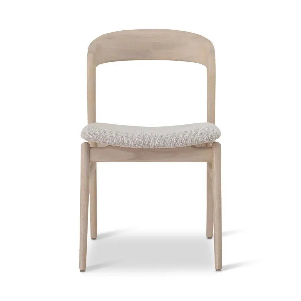 Velma Boucle Wooden Armless Side Chair - LOOMLAN - Urbia - Dining Chairs