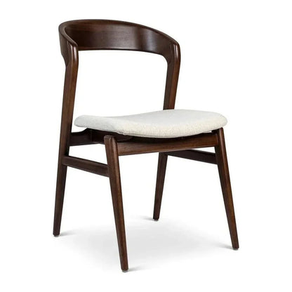 Velma Boucle Wooden Armless Side Chair - LOOMLAN - Urbia - Dining Chairs