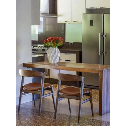 Velma Boucle Wooden Armless Side Chair - LOOMLAN - Urbia - Dining Chairs