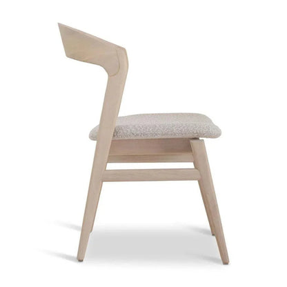 Velma Boucle Wooden Armless Side Chair - LOOMLAN - Urbia - Dining Chairs