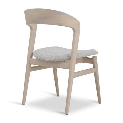 Velma Boucle Wooden Armless Side Chair - LOOMLAN - Urbia - Dining Chairs