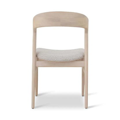 Velma Boucle Wooden Armless Side Chair - LOOMLAN - Urbia - Dining Chairs