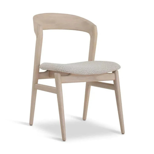 Velma Boucle Wooden Armless Side Chair - LOOMLAN - Urbia - Dining Chairs
