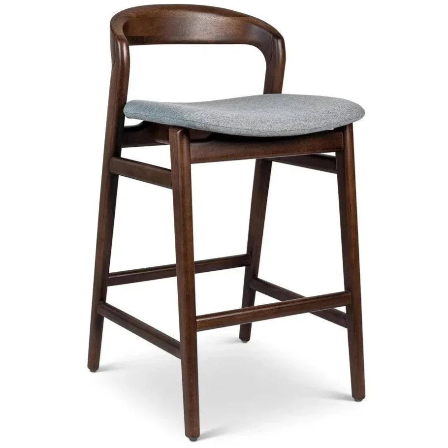 Velma Boucle Wooden Bar Stool - LOOMLAN - Urbia - Bar Stools
