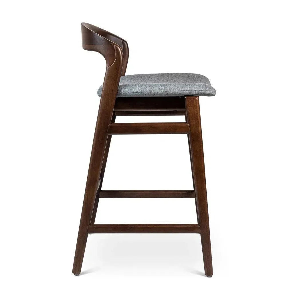 Velma Boucle Wooden Bar Stool - LOOMLAN - Urbia - Bar Stools