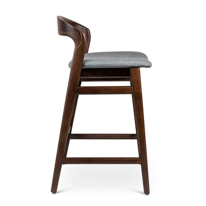 Velma Boucle Wooden Bar Stool - LOOMLAN - Urbia - Bar Stools
