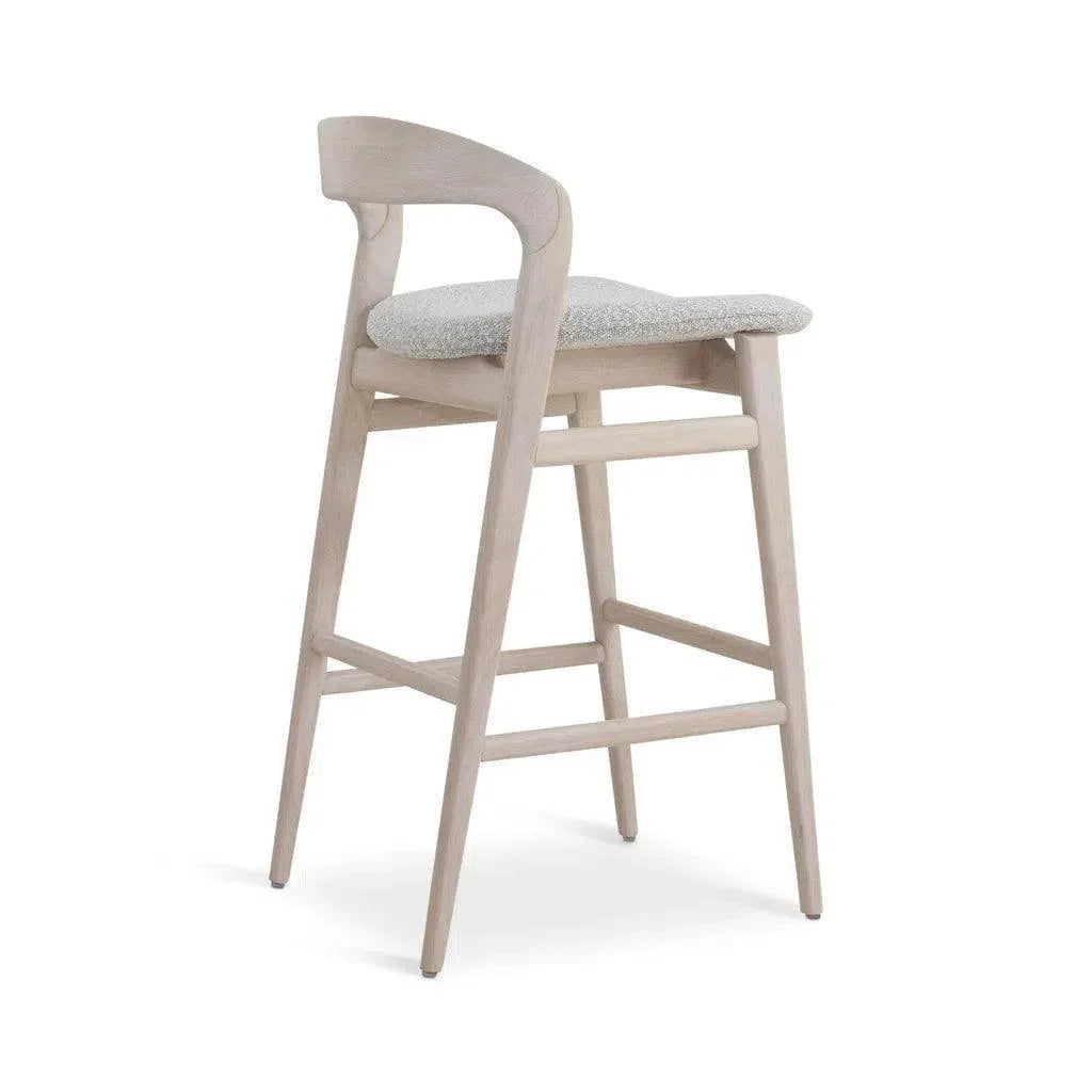 Velma Boucle Wooden Bar Stool - LOOMLAN - Urbia - Bar Stools