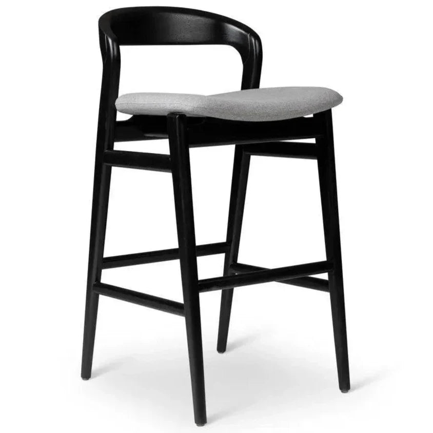 Velma Boucle Wooden Bar Stool - LOOMLAN - Urbia - Bar Stools