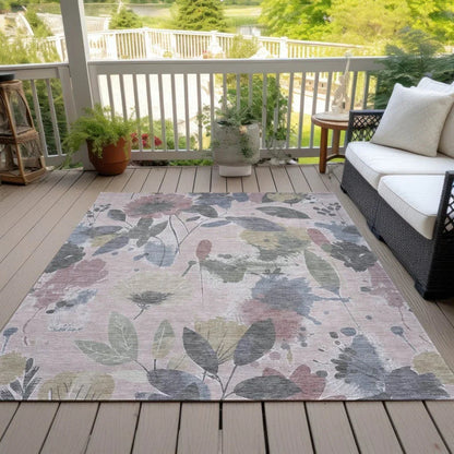 Velustre Pink Washable Indoor - Outdoor Rug - LOOMLAN - LOOMLAN Rugs - Outdoor Rugs
