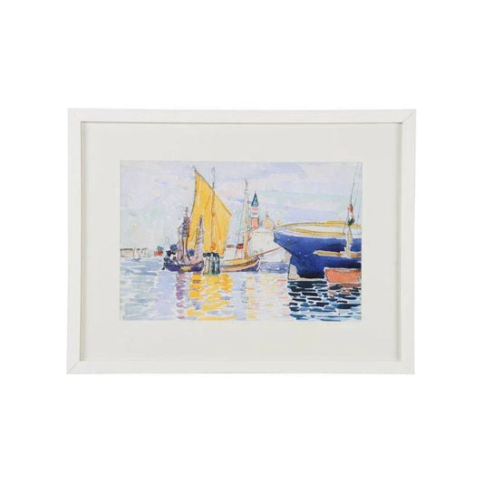 Venetian Views White Wood Framed Artwork-Framed Wall Art-Chelsea House-Ship-LOOMLAN
