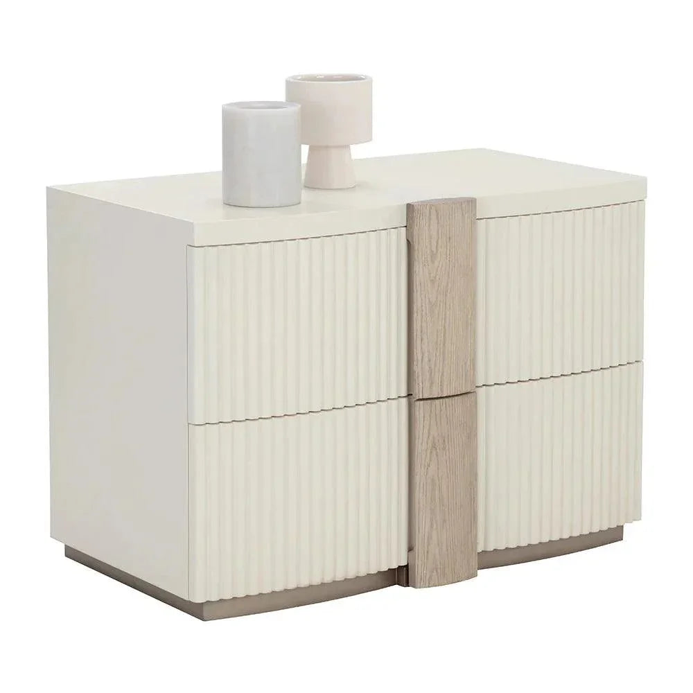 Venetta Nightstand Light Handles & Soft Closings - LOOMLAN - SUNPAN - Nightstands