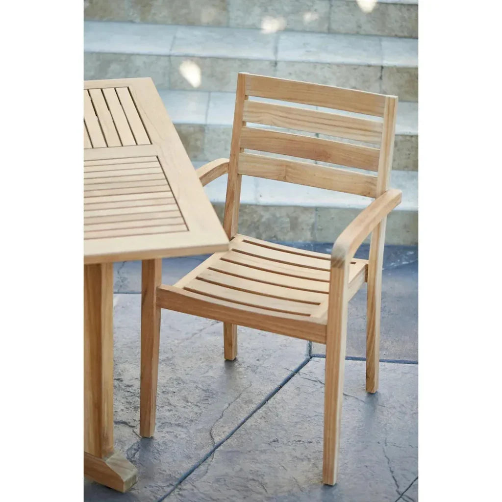 Venice Teak Outdoor Stacking Armchair 4PC-Outdoor Accent Chairs-HiTeak-LOOMLAN