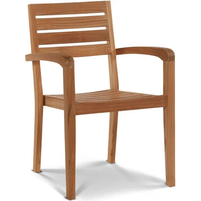 Venice Teak Outdoor Stacking Armchair 4PC-Outdoor Accent Chairs-HiTeak-LOOMLAN