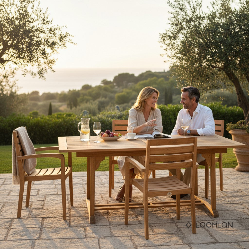 Venice Teak Patio Rectangular Dining Set 5PC