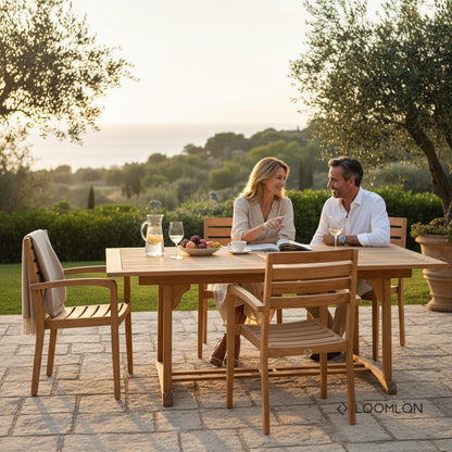 Venice Teak Patio Rectangular Dining Set 5PC