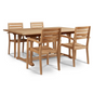 Venice Teak Patio Rectangular Dining Set 5PC-Outdoor Dining Sets-HiTeak-LOOMLAN