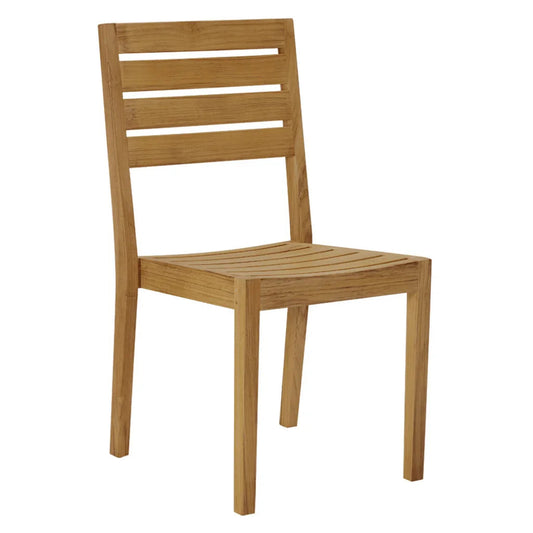 Venice Teak Stackable Patio Dining Chair 2PC-Outdoor Dining Chairs-HiTeak-LOOMLAN