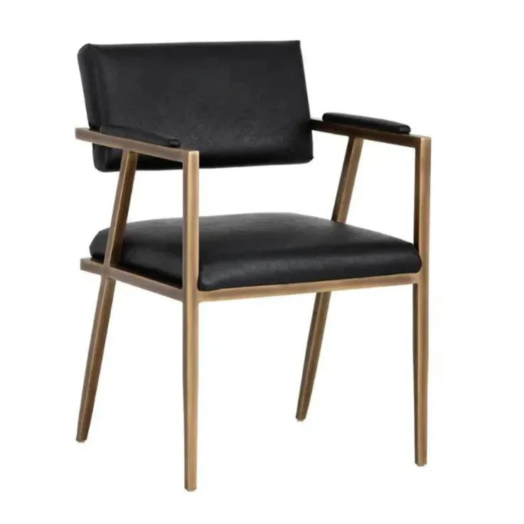 Ventouz Leather Transitional Dining Armchair - LOOMLAN - SUNPAN - Dining Chairs