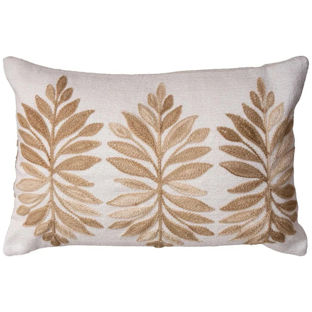 Vera Botanical Lumbar Outdoror Pillow-Outdoor Pillows-LOOMLAN-Natural-LOOMLAN
