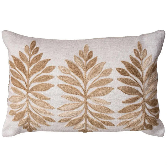 Vera Botanical Lumbar Outdoror Pillow-Outdoor Pillows-LOOMLAN-Natural-LOOMLAN