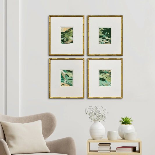 Verdant Fusion Wood Framed Wall Art 4PC