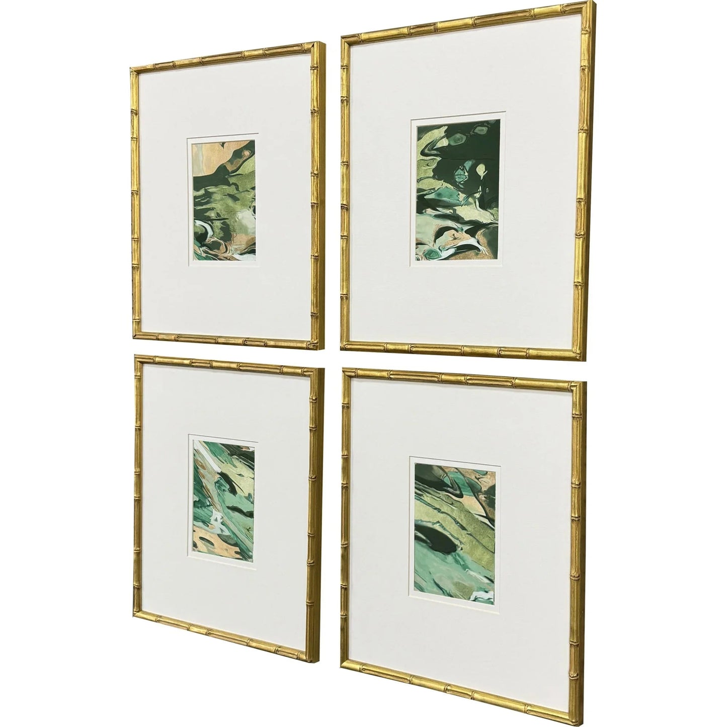 Verdant Fusion Wood Framed Wall Art 4PC