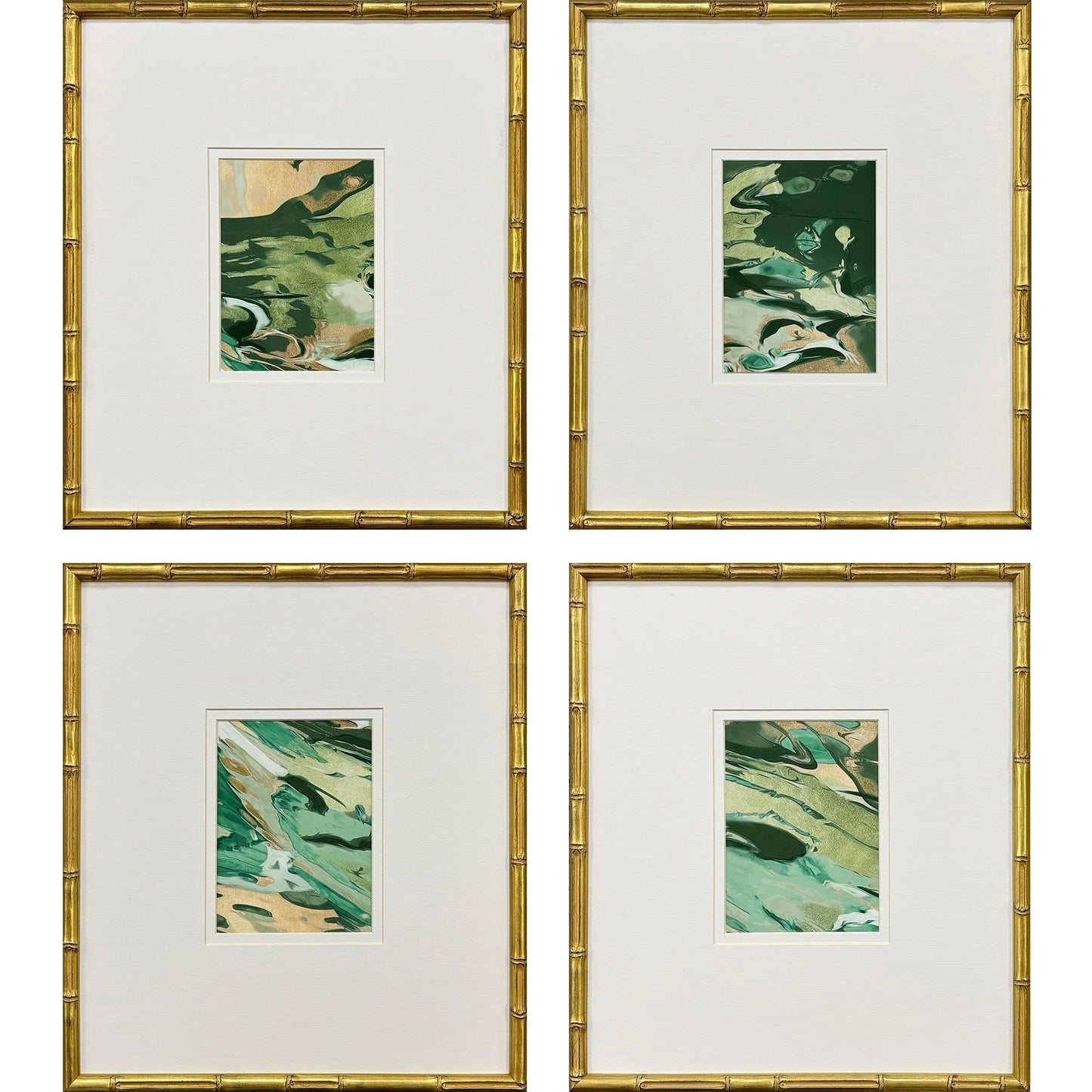 Verdant Fusion Wood Framed Wall Art 4PC