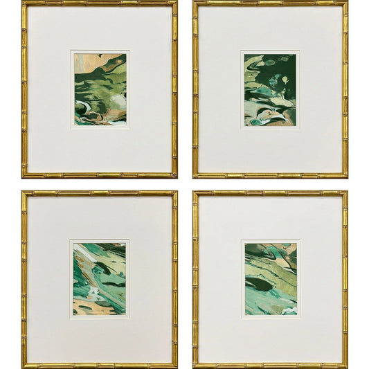 Verdant Fusion Wood Framed Wall Art 4PC