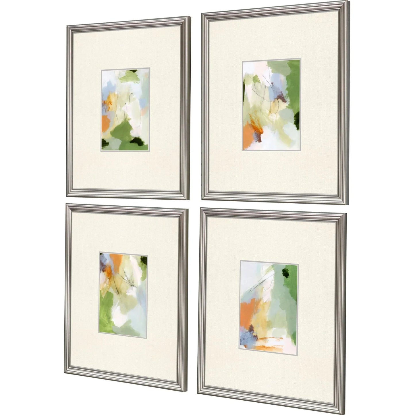 Verdure Wood Green Framed Wall Art 4PC