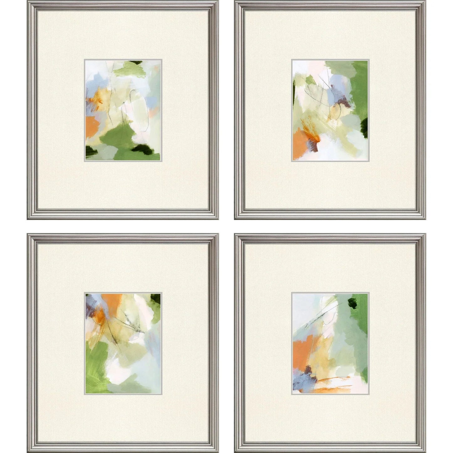 Verdure Wood Green Framed Wall Art 4PC