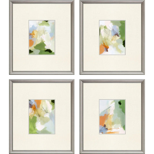 Verdure Wood Green Framed Wall Art 4PC