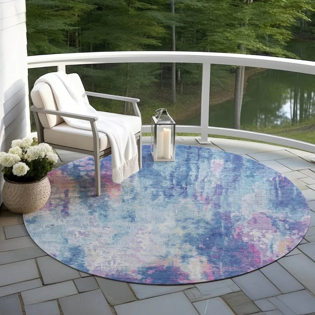 Verentha Blue Washable Indoor - Outdoor Rug - LOOMLAN - LOOMLAN Rugs - Outdoor Rugs