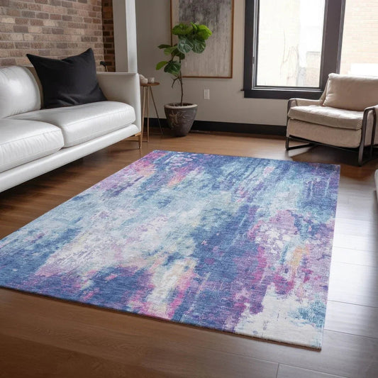 Verentha Blue Washable Indoor - Outdoor Rug - LOOMLAN - LOOMLAN Rugs - Outdoor Rugs