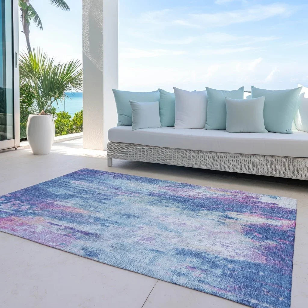 Verentha Blue Washable Indoor - Outdoor Rug - LOOMLAN - LOOMLAN Rugs - Outdoor Rugs