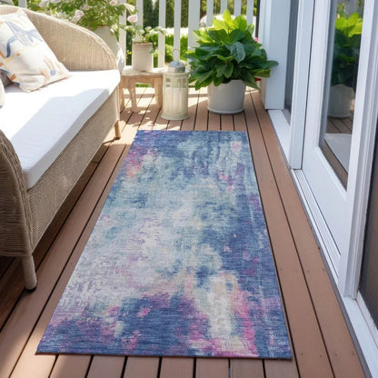 Verentha Blue Washable Indoor - Outdoor Rug - LOOMLAN - LOOMLAN Rugs - Outdoor Rugs