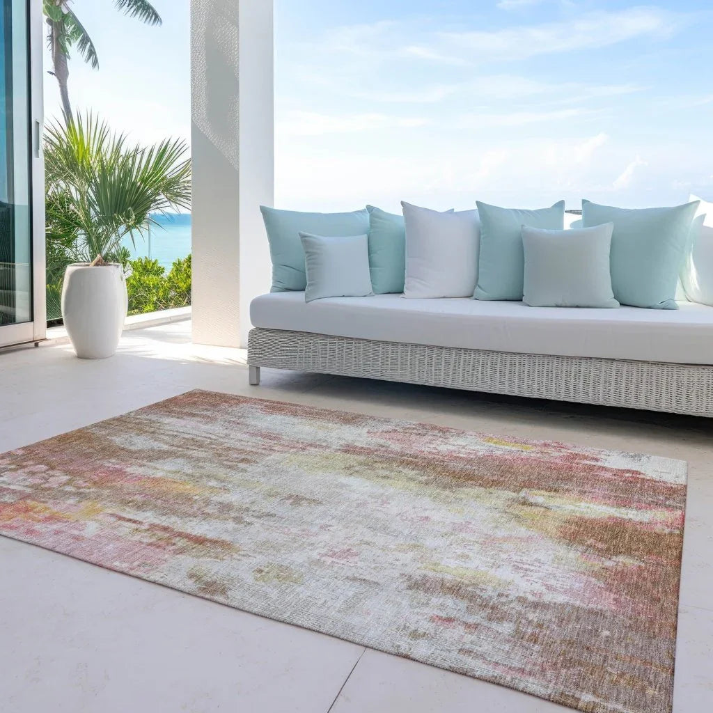 Verentha Brown Washable Indoor - Outdoor Rug - LOOMLAN - LOOMLAN Rugs - Outdoor Rugs
