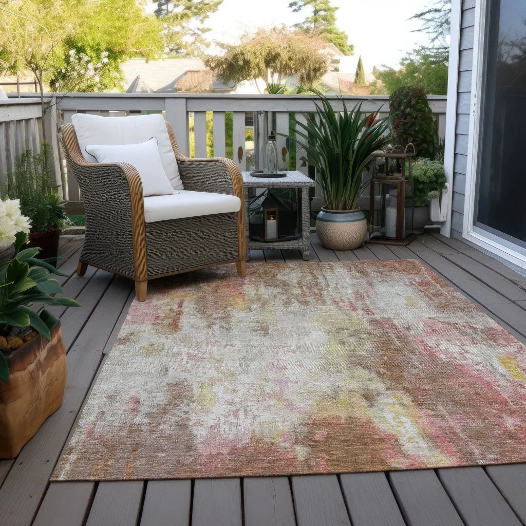 Verentha Brown Washable Indoor - Outdoor Rug - LOOMLAN - LOOMLAN Rugs - Outdoor Rugs