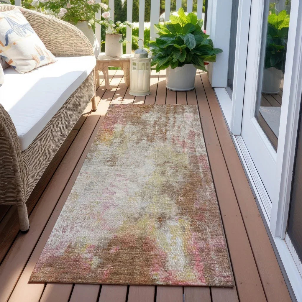 Verentha Brown Washable Indoor - Outdoor Rug - LOOMLAN - LOOMLAN Rugs - Outdoor Rugs