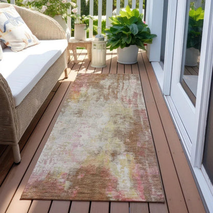 Verentha Brown Washable Indoor - Outdoor Rug - LOOMLAN - LOOMLAN Rugs - Outdoor Rugs